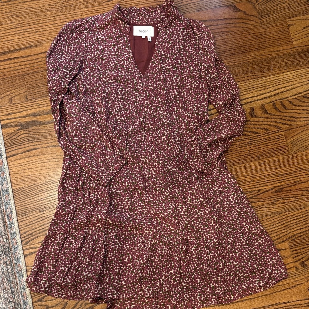 ba&sh Burgundy Patterned Dress